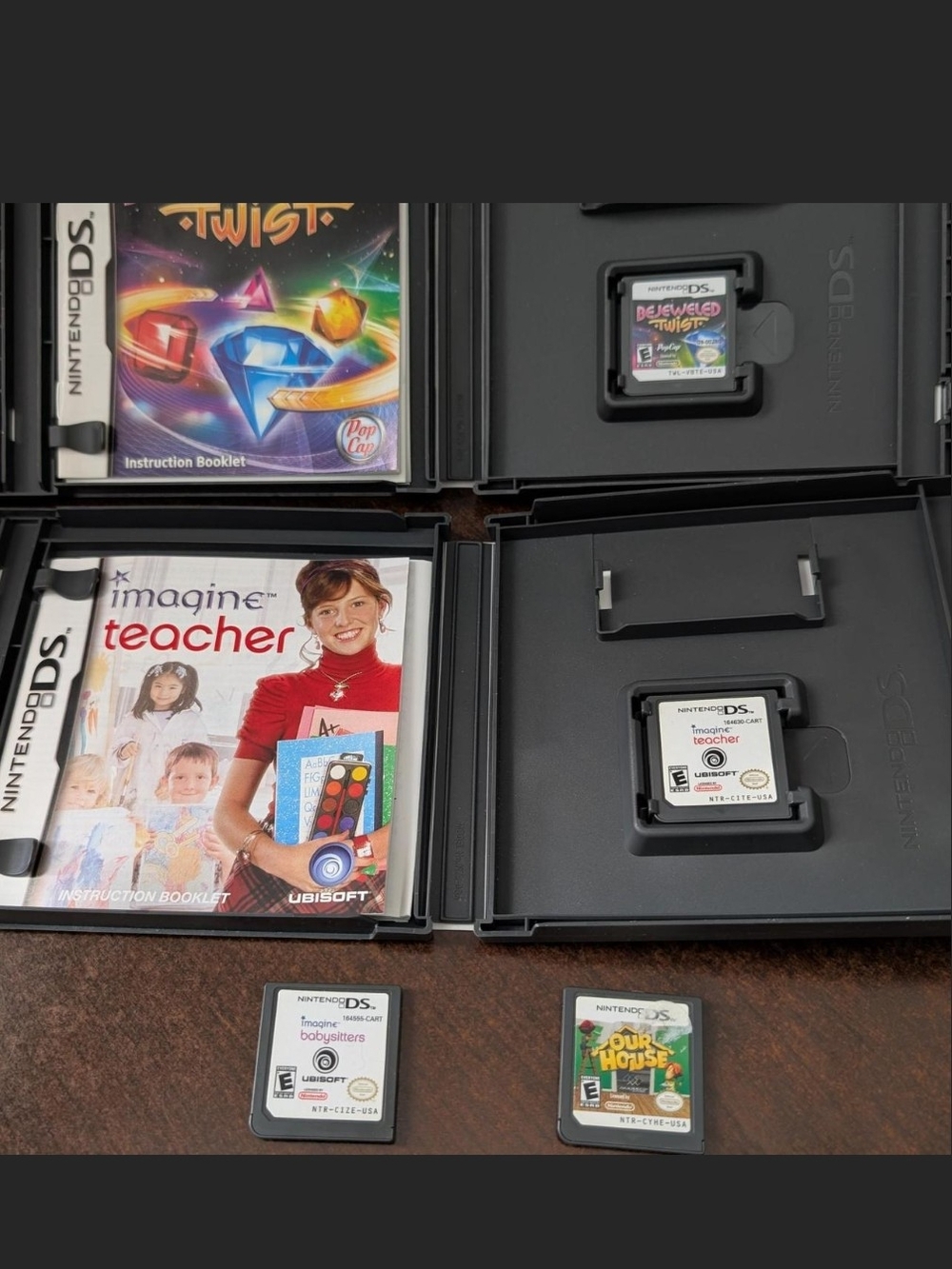 Nintendo DS (4 Games) Bejeweled, Imagine Teacher, Imagine Babysitters, Our House
